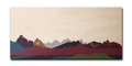 Kunstdruck auf Holz Panorama Vektor Ostallgäu 2, braun, Birkenholz Format: 370 x 200 mm 6 mm dick Querformat