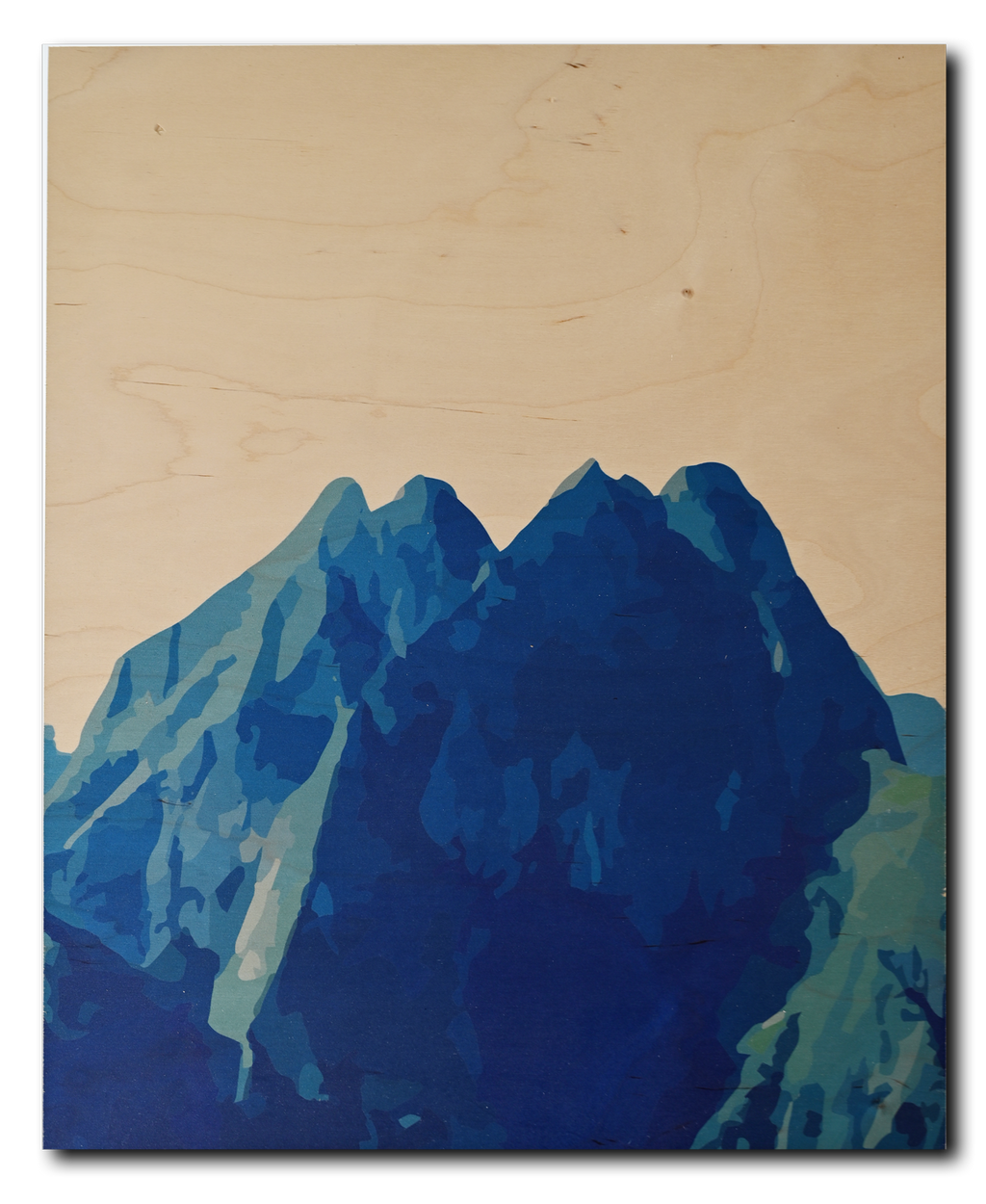 Kunstdruck auf Holz Höftas Vektor 01, blau, Birkenholz Format: 368 x 485mm 15 mm dick Hochformat
