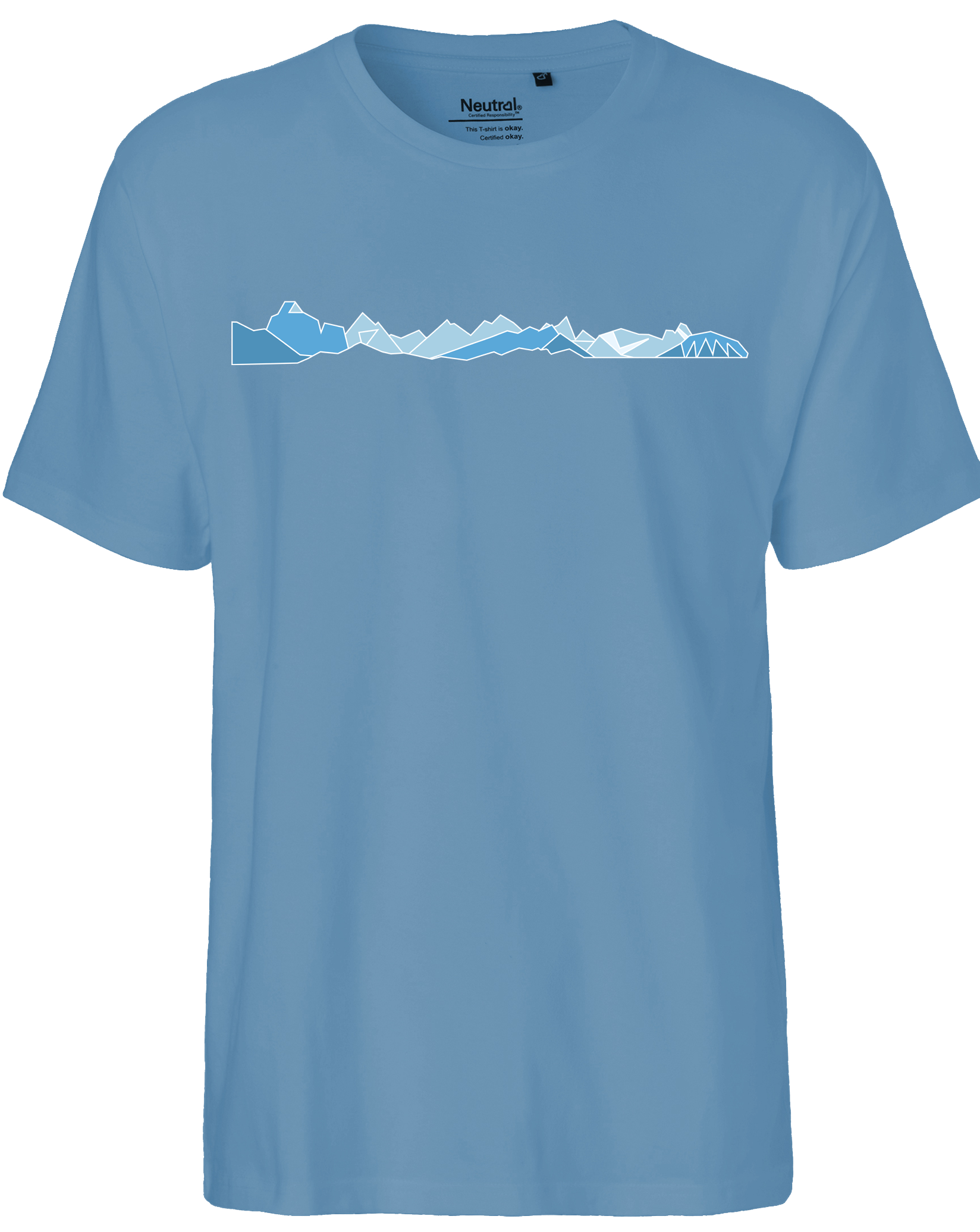 designladen T Shirt 01 dusty indigo, Männer, Motiv OAL Vektor blau, Bio Baumwolle, Faire Trade