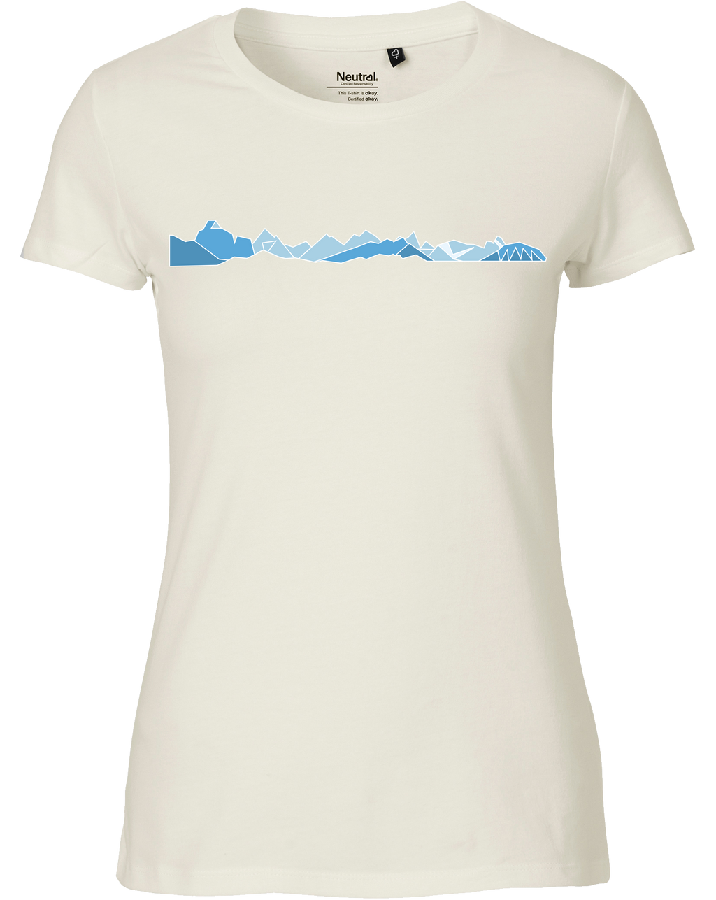 designladen T Shirt 01 nature unbleached, Frauen, Motiv OAL Vektor blau, Bio Baumwolle, Faire Trade