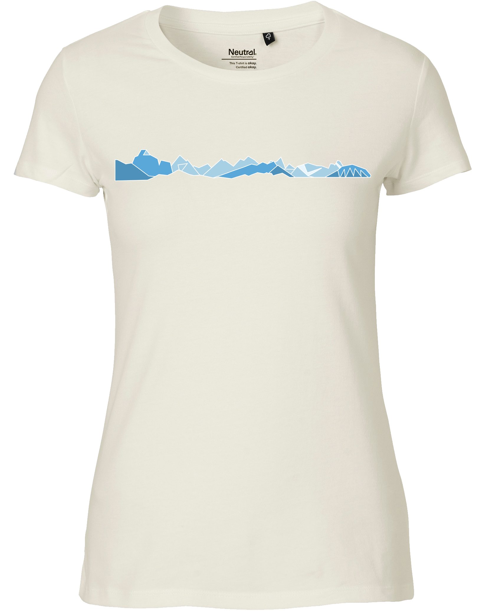 designladen T Shirt 01 nature unbleached, Frauen, Motiv OAL Vektor blau, Bio Baumwolle, Faire Trade