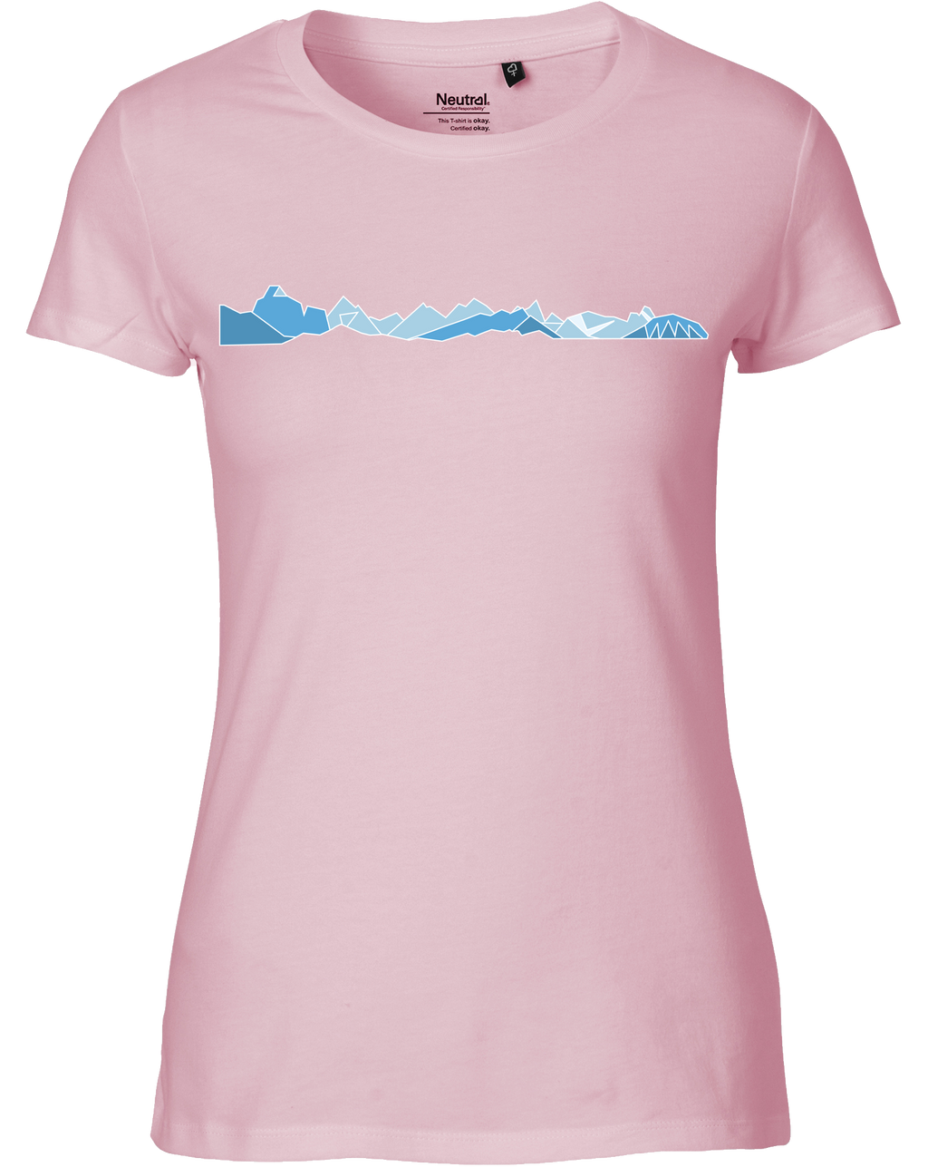 designladen T Shirt 01 light pink, Frauen, Motiv OAL Vektor blau, Bio Baumwolle, Faire Trade