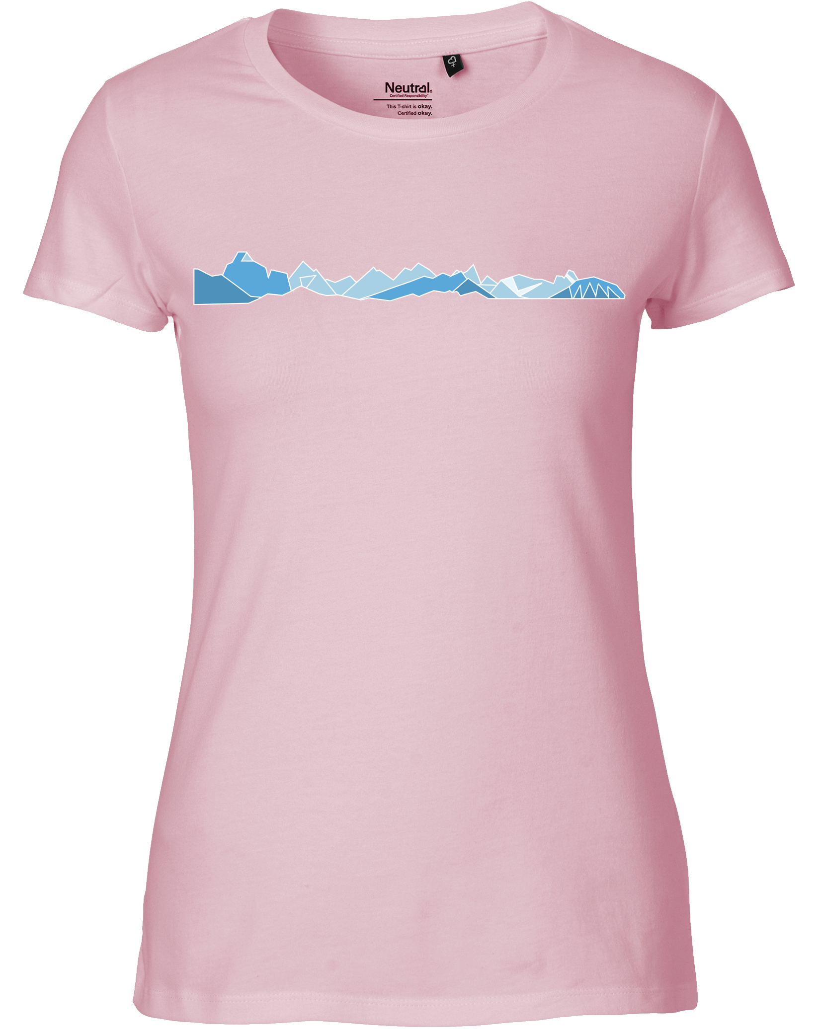 designladen T Shirt 01 light pink, Frauen, Motiv OAL Vektor blau, Bio Baumwolle, Faire Trade