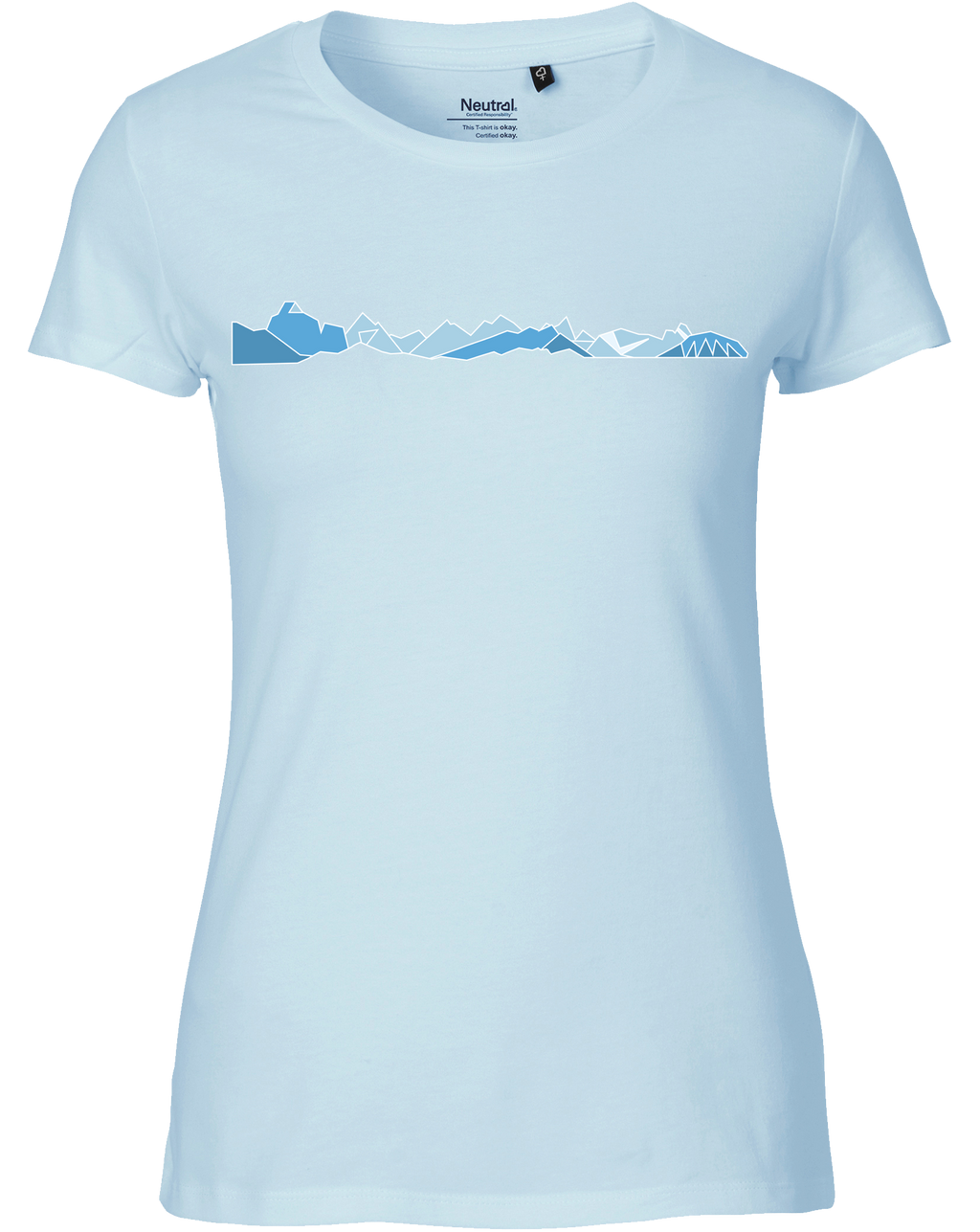 designladen T Shirt 01 light blue, Frauen, Motiv OAL Vektor blau, Bio Baumwolle, Faire Trade