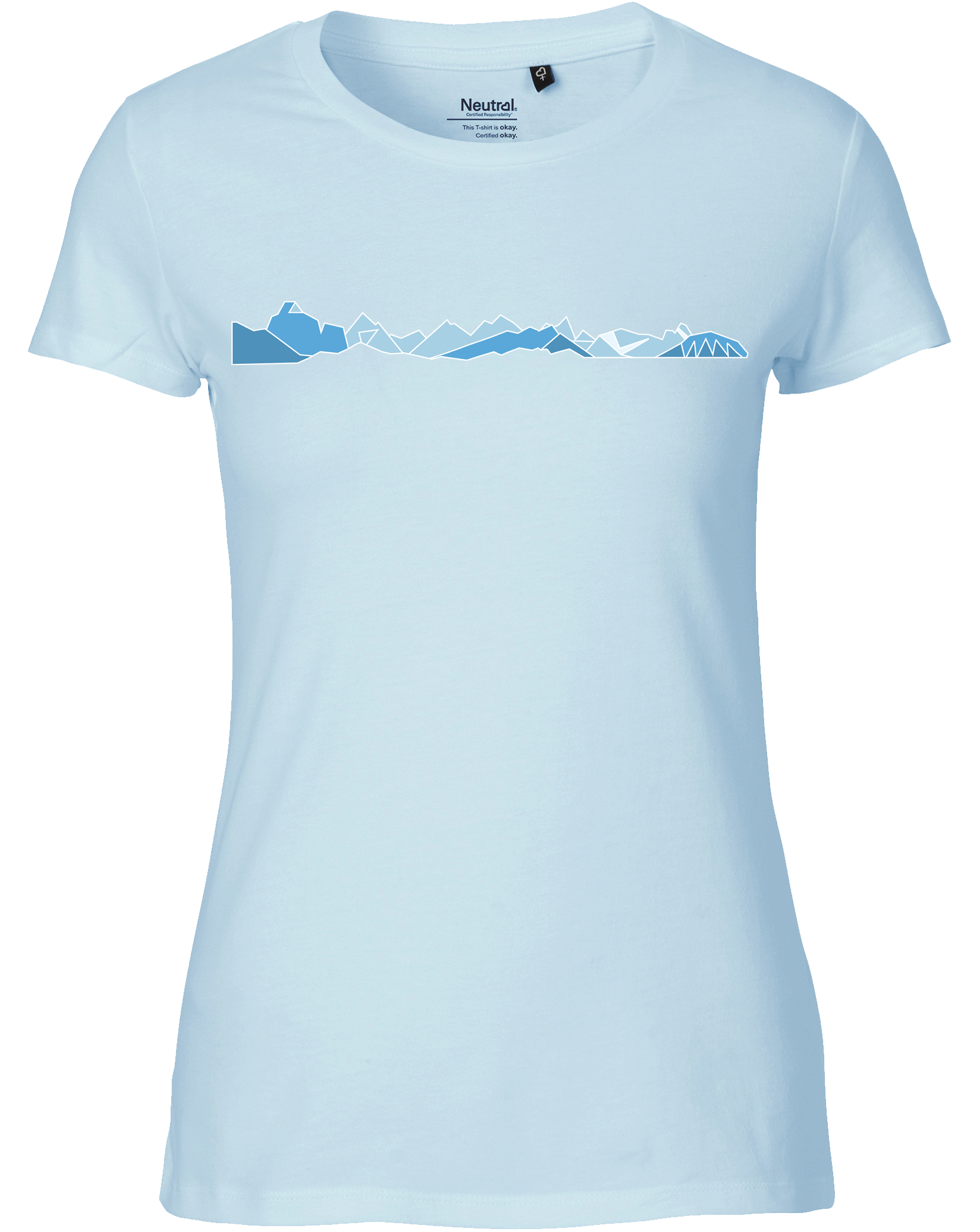 designladen T Shirt 01 light blue, Frauen, Motiv OAL Vektor blau, Bio Baumwolle, Faire Trade