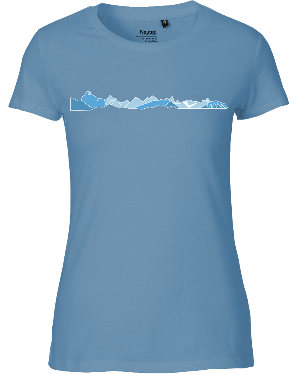 designladen T Shirt 01 dusty indigo, Frauen, Motiv OAL Vektor blau, Bio Baumwolle, Faire Trade