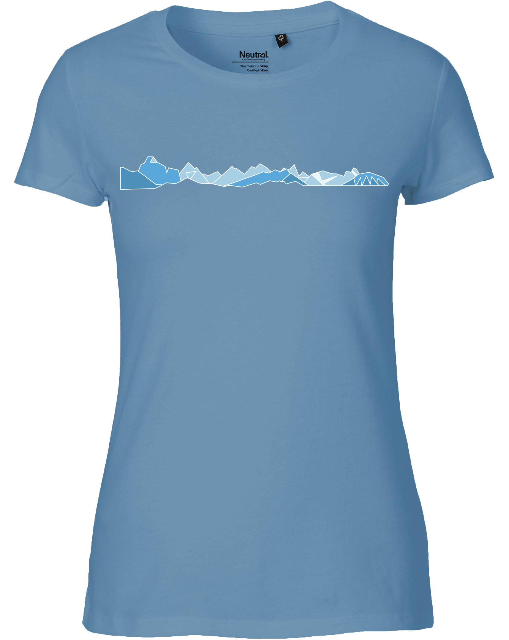 designladen T Shirt 01 dusty indigo, Frauen, Motiv OAL Vektor blau, Bio Baumwolle, Faire Trade