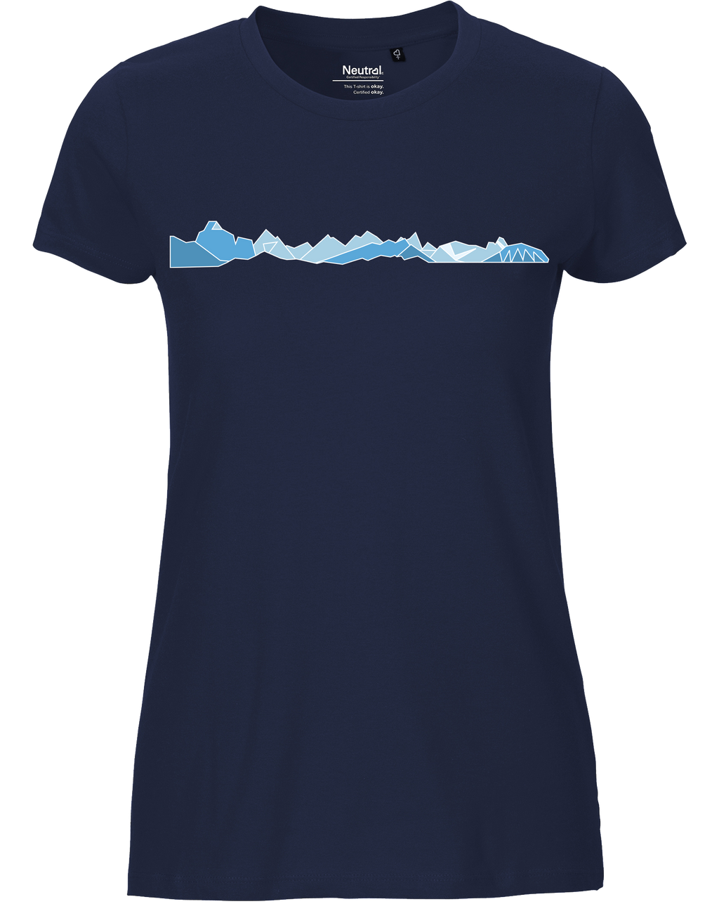 designladen T Shirt 01 navy, Frauen, Motiv OAL Vektor blau, Bio Baumwolle, Faire Trade