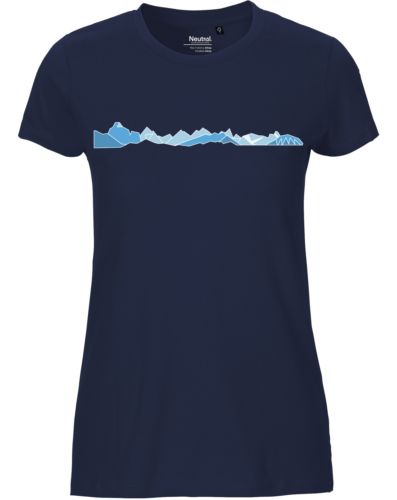 designladen T Shirt 01 navy, Frauen, Motiv OAL Vektor blau, Bio Baumwolle, Faire Trade