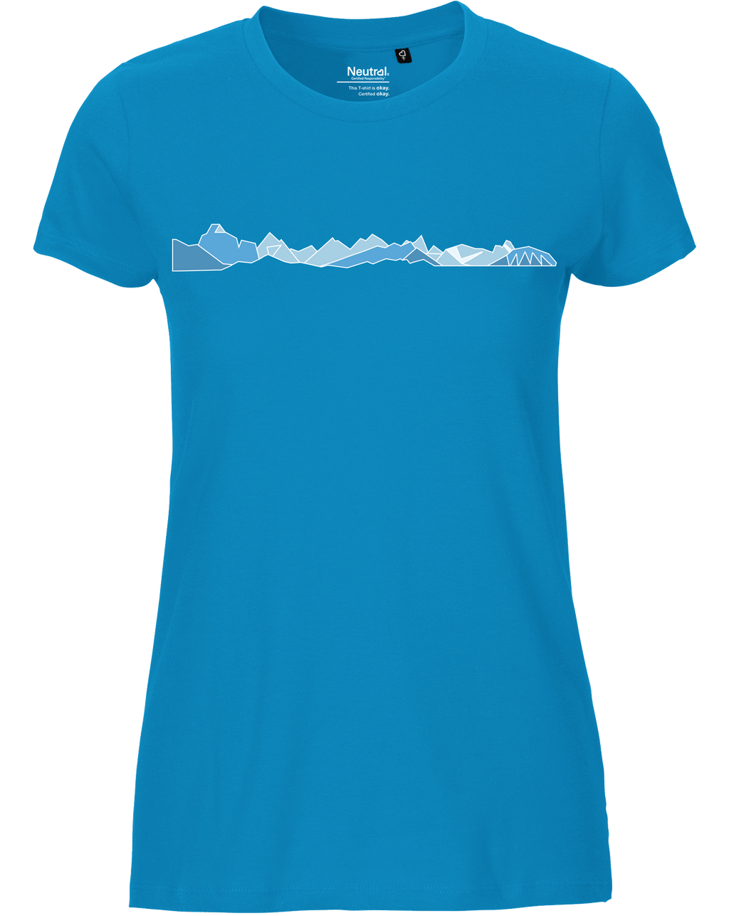 designladen T Shirt 01 sapphire, Frauen, Motiv OAL Vektor blau, Bio Baumwolle, Faire Trade