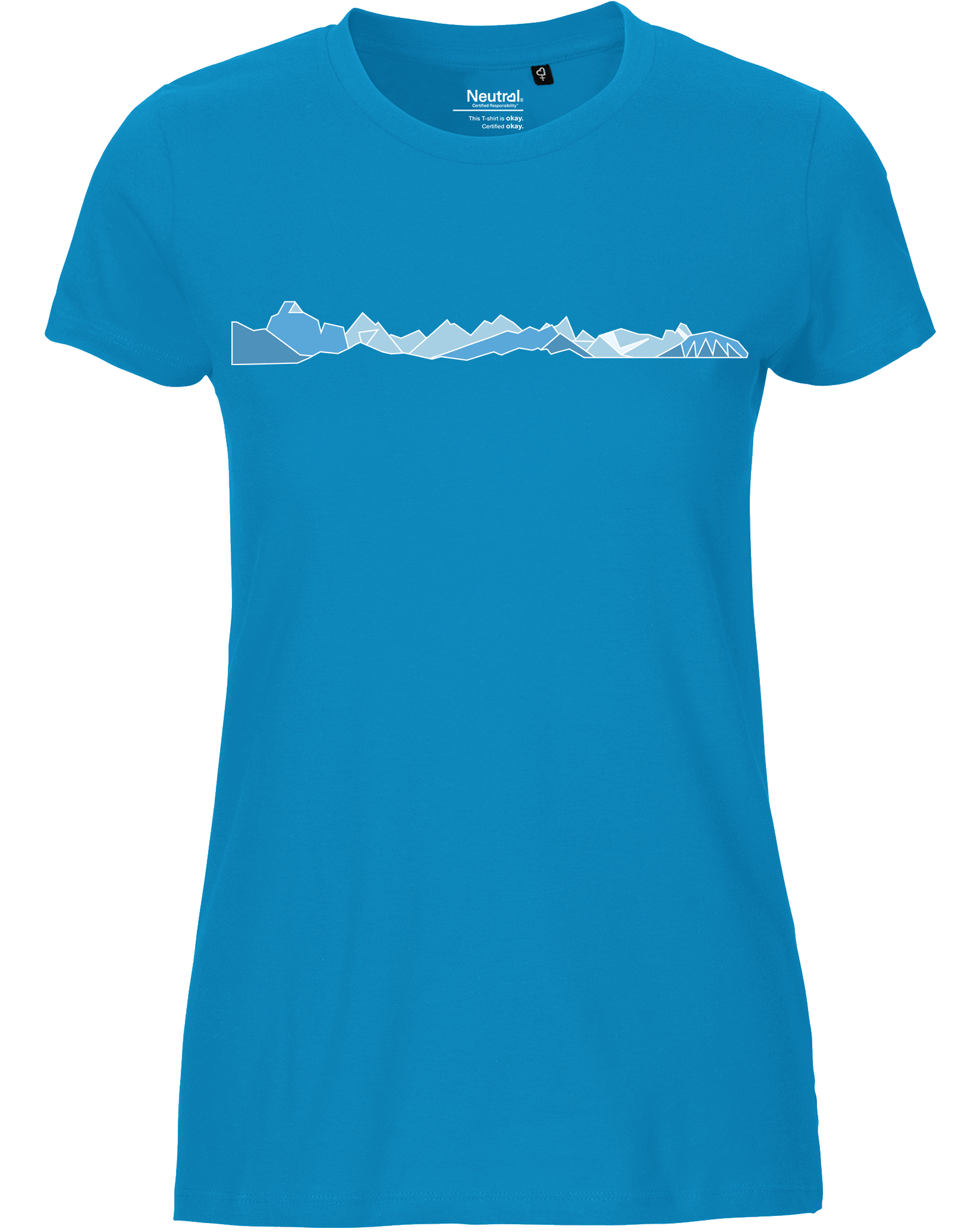 designladen T Shirt 01 sapphire, Frauen, Motiv OAL Vektor blau, Bio Baumwolle, Faire Trade