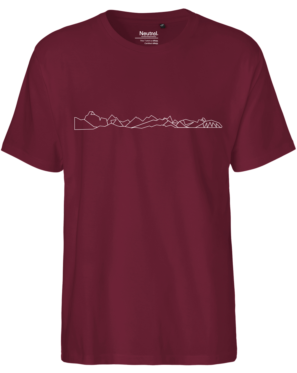 designladen T Shirt 02 bordeaux, Männer, Motiv OAL Vektor weiß,Bio Baumwolle, Faire Trade