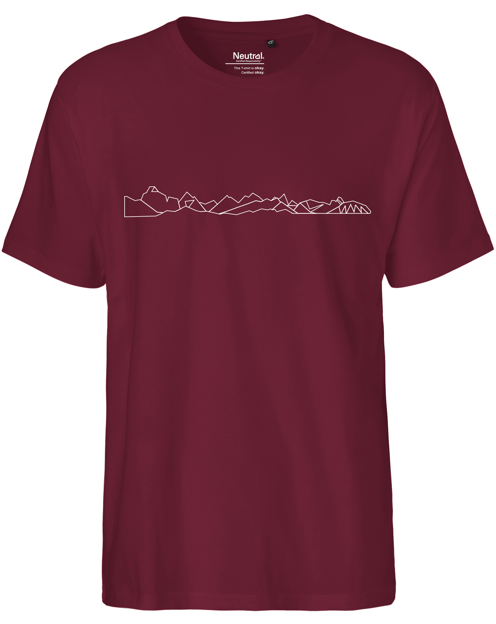 designladen T Shirt 02 bordeaux, Männer, Motiv OAL Vektor weiß,Bio Baumwolle, Faire Trade