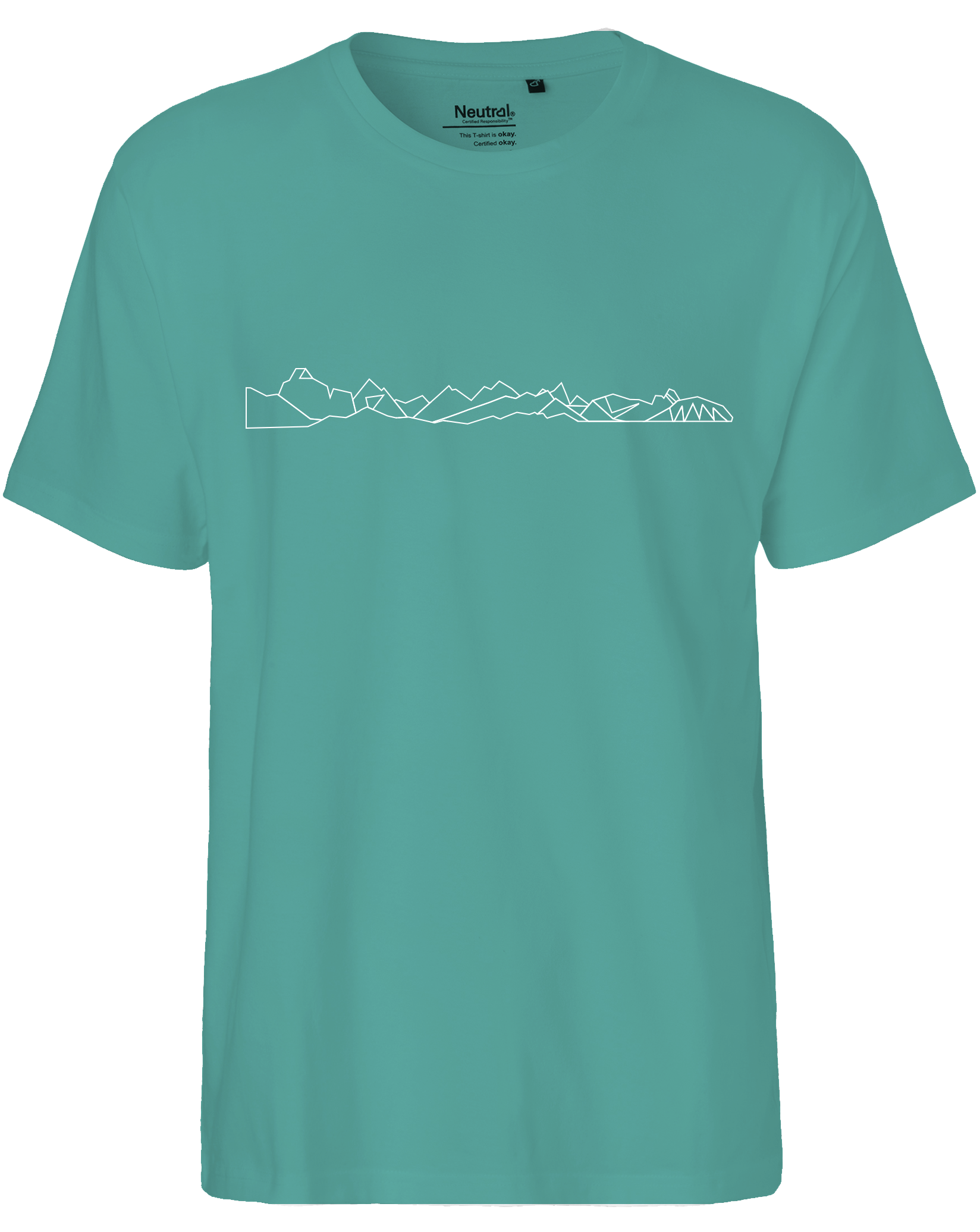 designladen T Shirt 02 teal, Männer, Motiv OAL Vektor weiß,Bio Baumwolle, Faire Trade