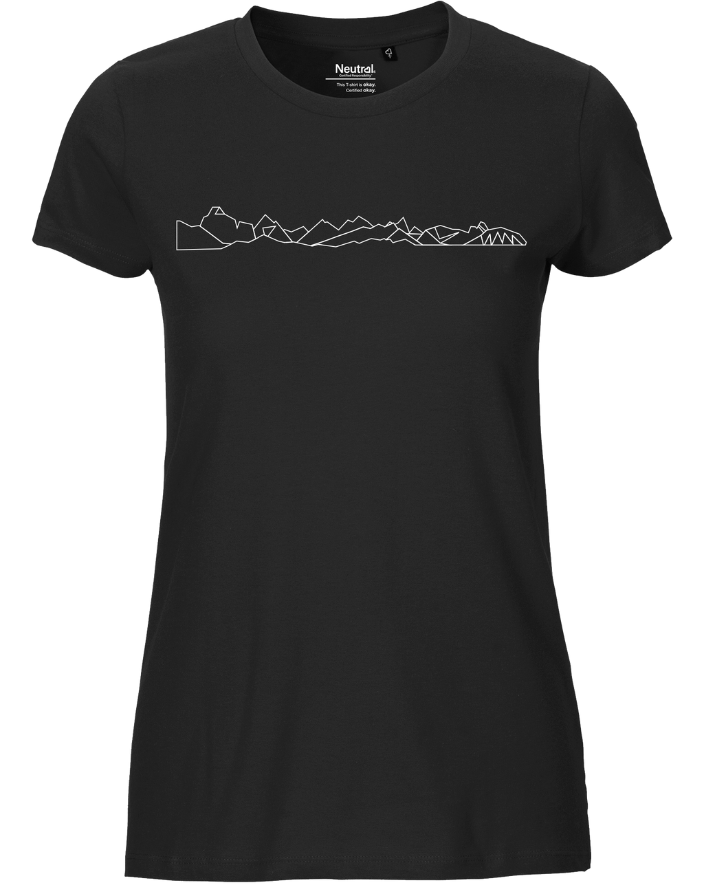 designladen T Shirt 02 black, Frauen, Motiv OAL Vektor weiß, Bio Baumwolle, Faire Trade