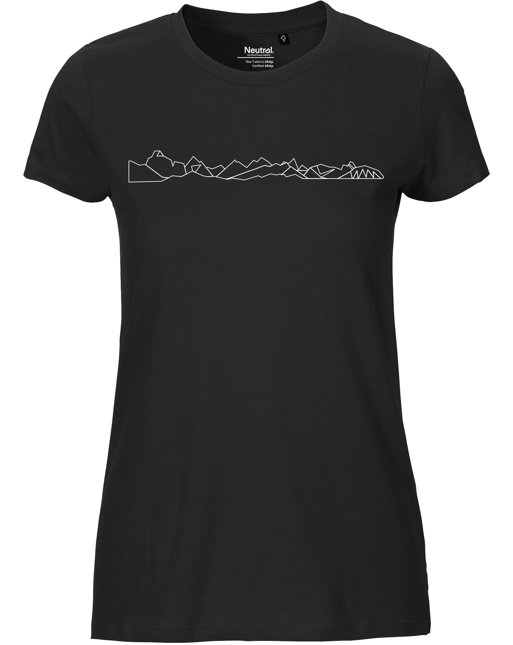 designladen T Shirt 02 black, Frauen, Motiv OAL Vektor weiß, Bio Baumwolle, Faire Trade