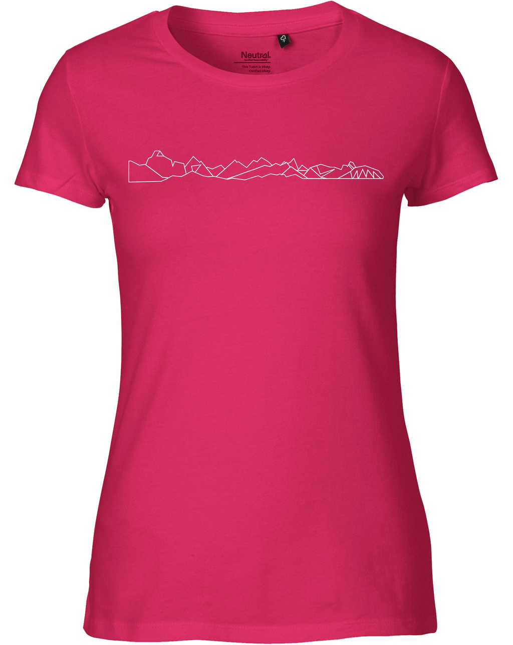 designladen T Shirt 02 pink, Frauen, Motiv OAL Vektor weiß, Bio Baumwolle, Faire Trade