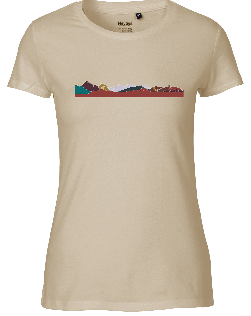 designladen T Shirt 03 sand, Frauen,  Motiv OAL Vektor Braun, Bio Baumwolle, Faire Trade
