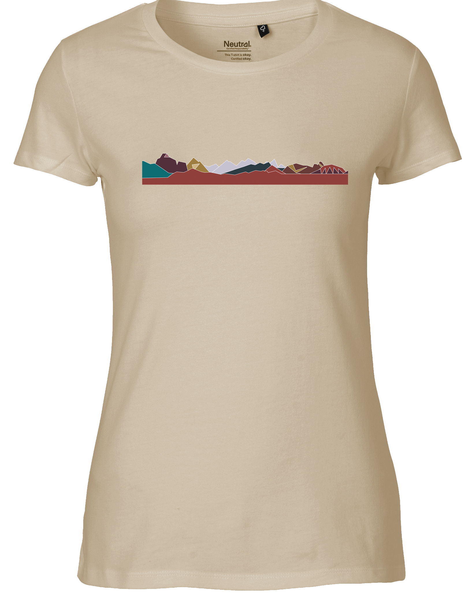 designladen T Shirt 03 sand, Frauen,  Motiv OAL Vektor Braun, Bio Baumwolle, Faire Trade