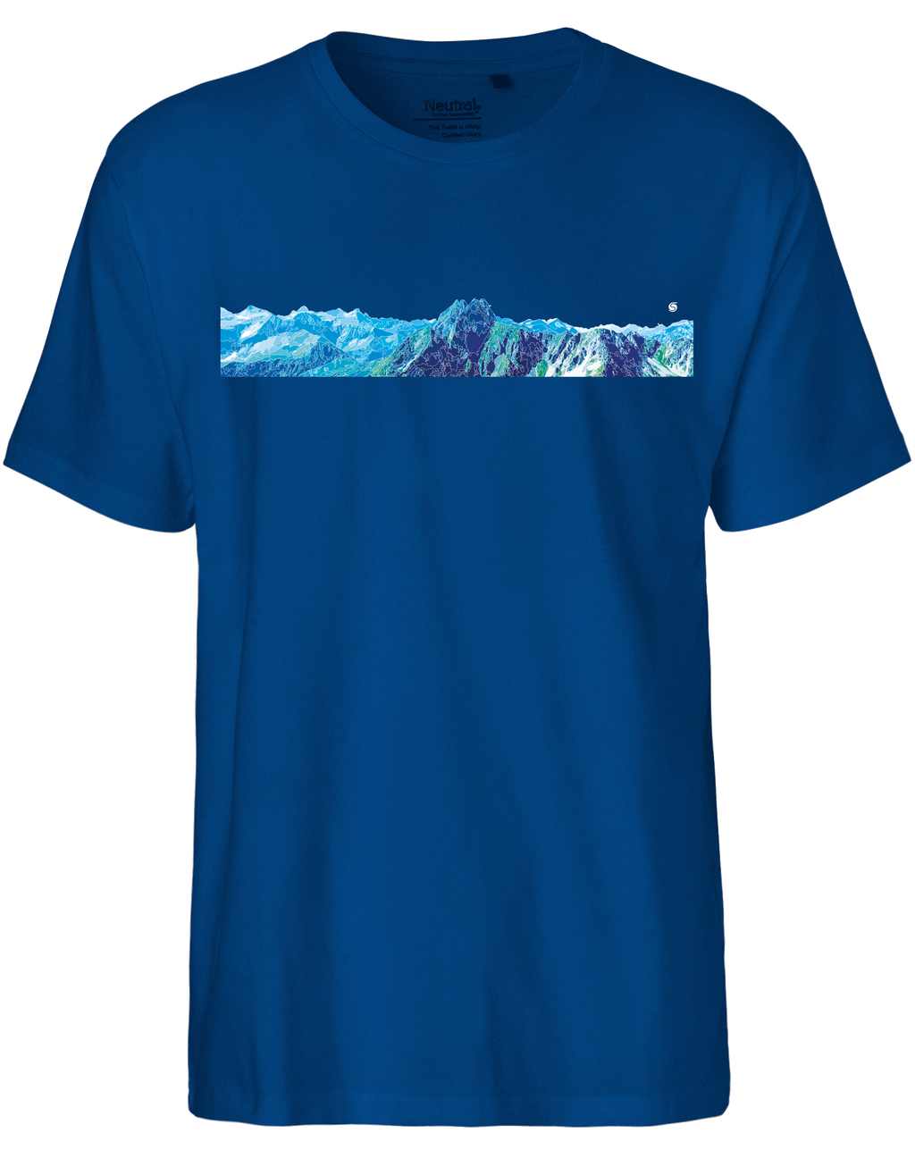 designladen T Shirt 04 royal, Männer, Bergmotiv Höfats Allgäuer Berge, Bio Baumwolle, Faire Trade
